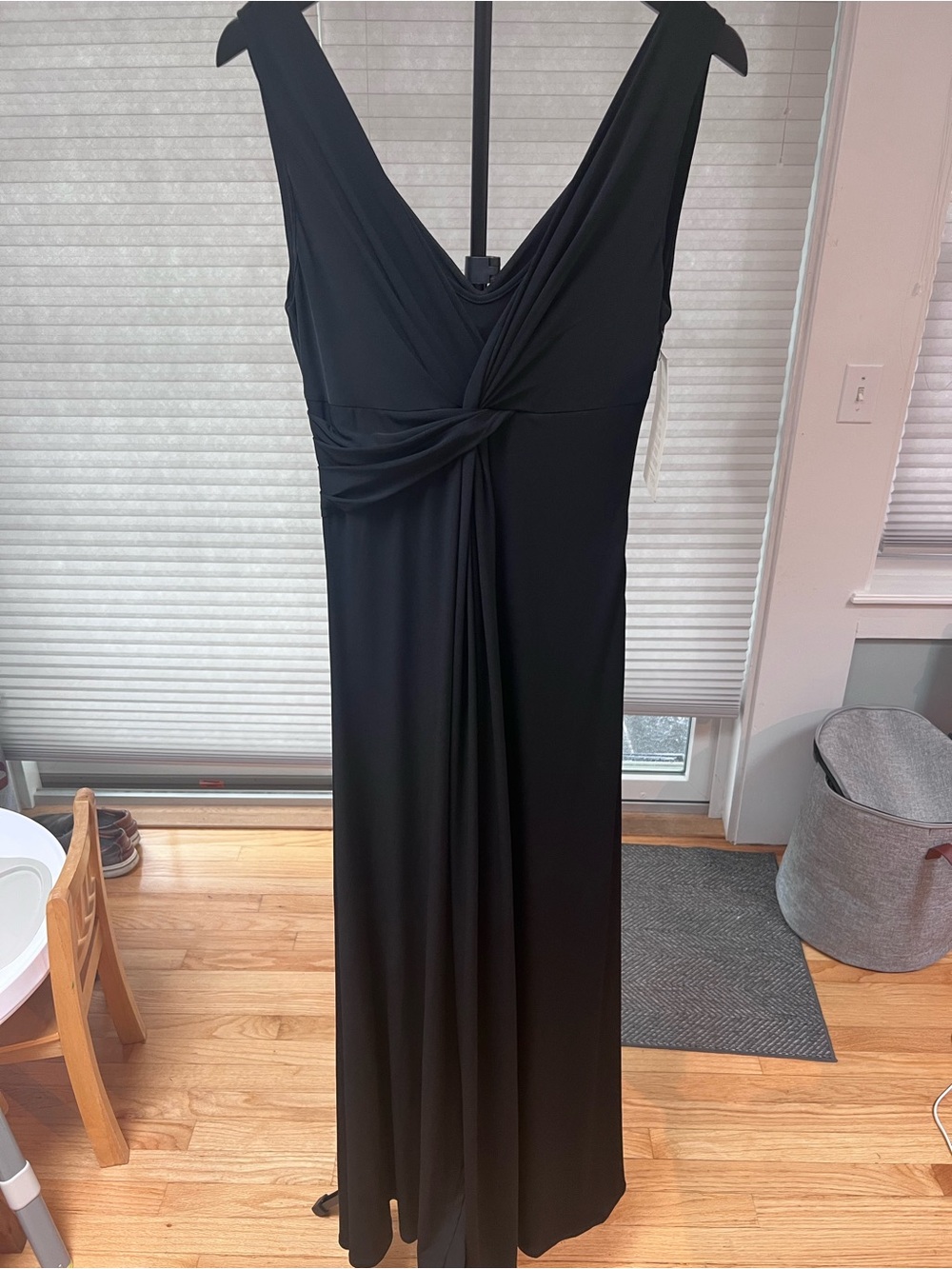 NWT Boston Proper Black Twist-Detail Sleeveless Maxi Dress
